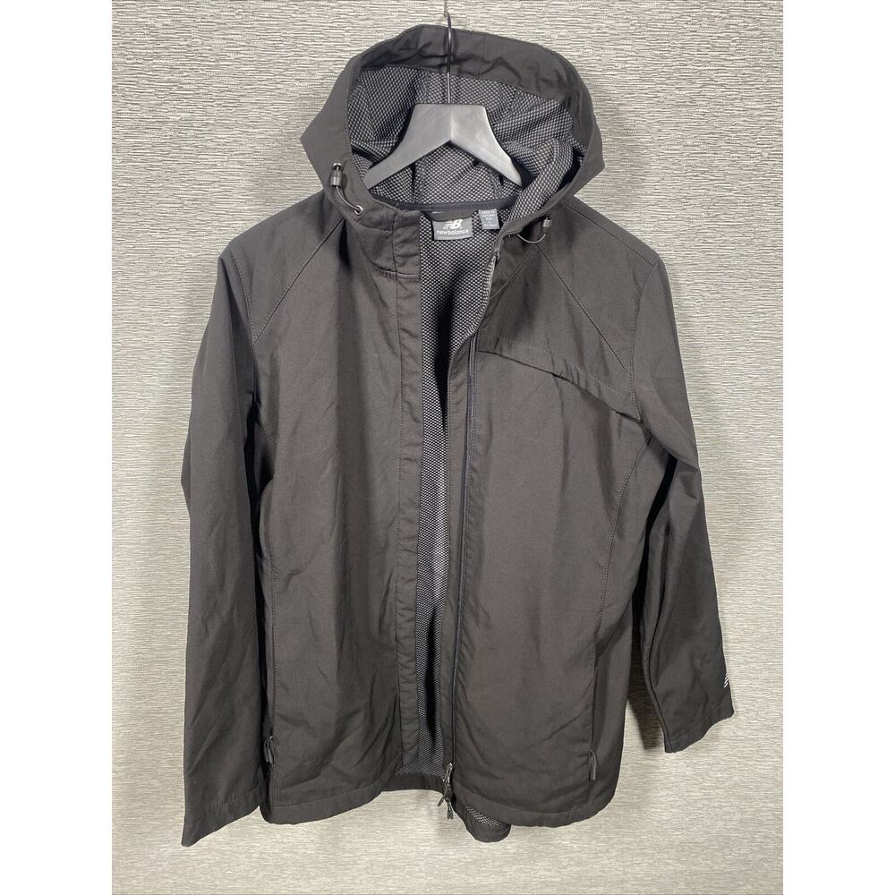 New Balance Jacket Men’s Black Full Zip Hooded Jacket Size Large
